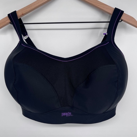 Panache Other - Panache Boundless Padded Wireless Sports Bra Women 36H Black Purple 7341 Active